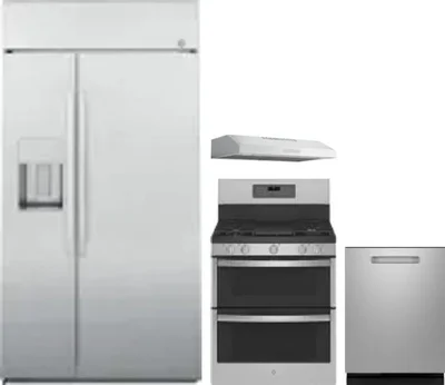 4 Piece Package Includes Refrigerator, Range, Hood And Dishwasher